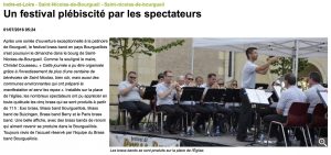 Article de la Nouvelle République du Centre du 01/07/2016 suite au festival de Brass Band à St Nicolas de Bourgueil
